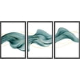 thumbnail image 4 of PixonSign Framed Wall Art Set Futuristic Teal Geometric Smoke Wave Landscape Abstract Canvas Print Nature Wilderness Modern Art Decor Nordic Zen Chic for Living Room - 16"x24"x3 Panels Black, 4 of 5
