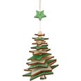 thumbnail image 1 of 1pc（Pentagram - Green）3D Snowflake Ornaments - Christmas Tree Decorations - Multi-Layer Snowflake and Five-Pointed Star - Christmas Tree Decorations for Christmas Tree, 1 of 5