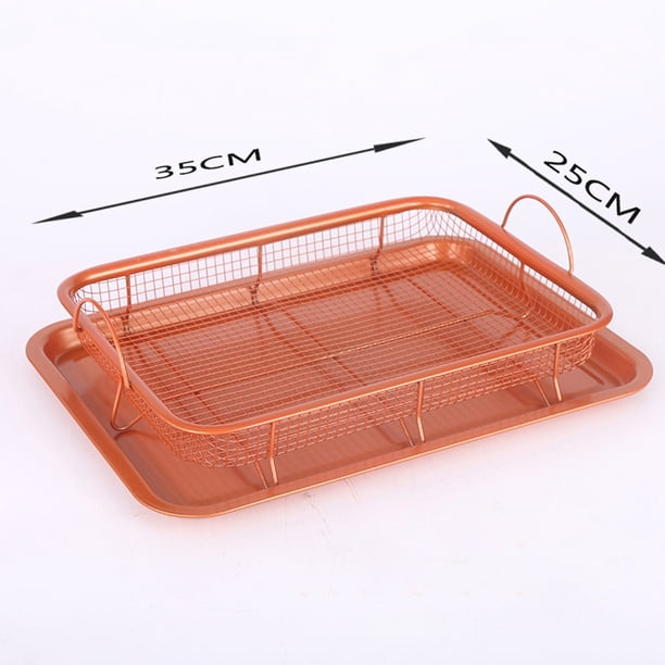 Cesta para patatas fritas de acero inoxidable Cesta resistente al calor para aperitivos (35x25cm) JShteea Libre de BPA
