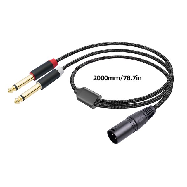 Cable divisor en Y Dual de 1/4 pulgadas a XLR de 1/2/3 metros para mezclador de micrófono