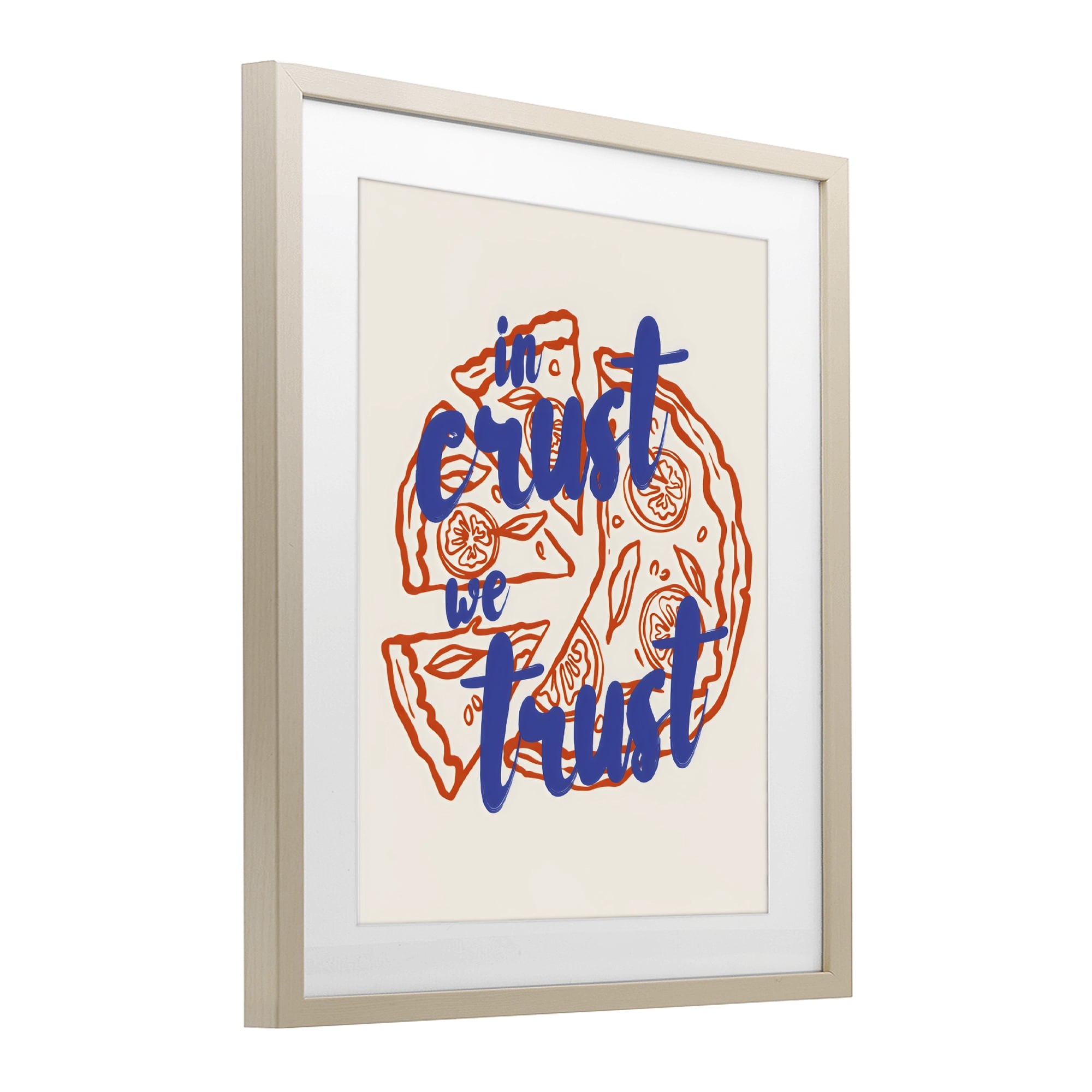 Stupell Industries In Crust We Trust Pizza Birch Framed Print Under Glass, design by The Prints Vibe