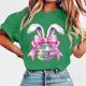 thumbnail image 2 of Tops de Manga Corta de Verano para las Mujeres Imprimir Blusa de Cuello Redondo, Moda Ligera de Poliéster Spandex, 2 of 6