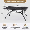 thumbnail image 6 of STARY Patio Dining Table 60"x35", Rectangle Outdoor Dining Table with 1.57" Umbrella Hole for Patio Graden Backyard and Poolside, 6 of 8
