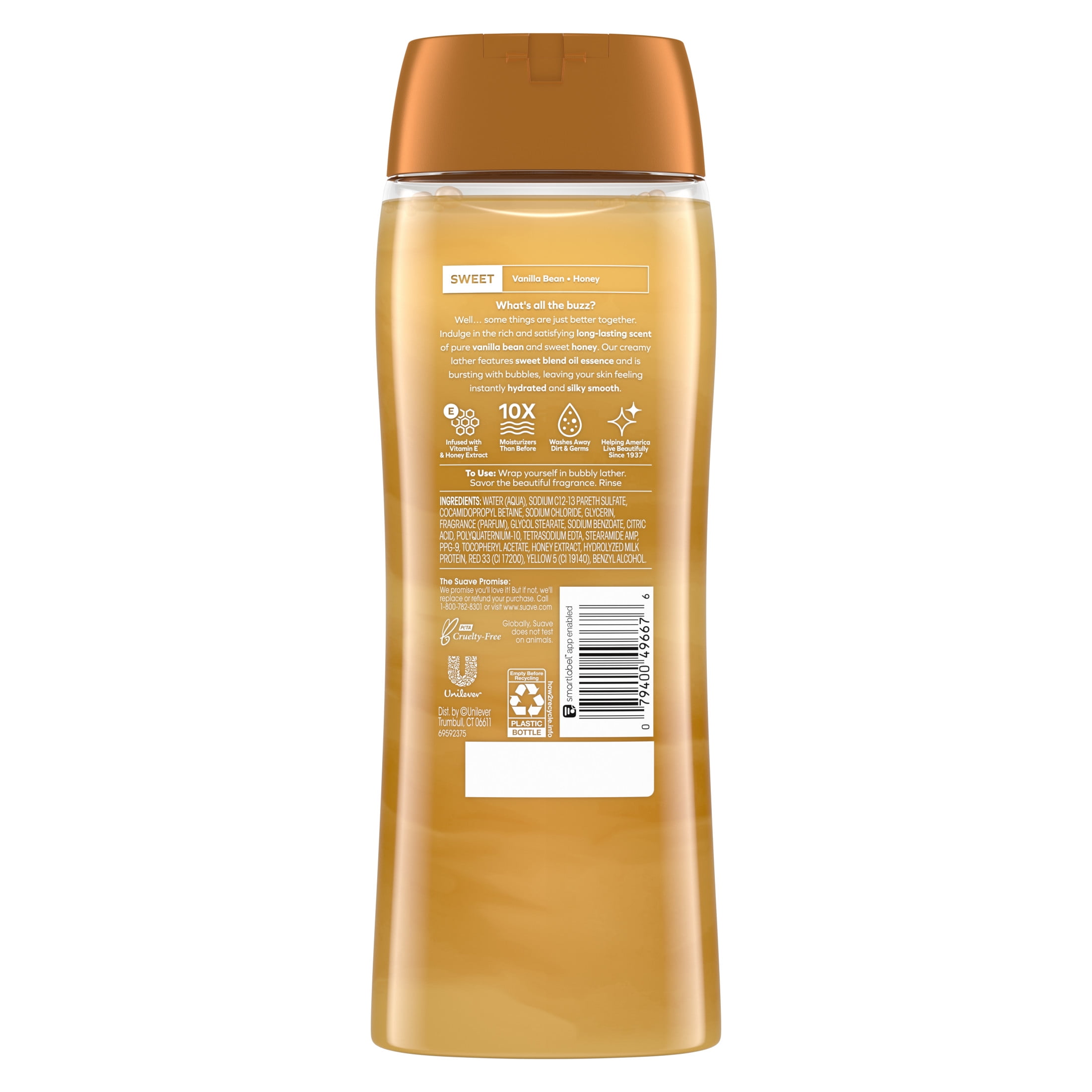 (6 pack) Suave Essentials Gentle Body Wash, Milk & Honey, 18 oz