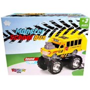 Monster Truck with Lights and Sounds, School Bus Vehicle Toy, for Boys and Girls Ages 3+ (School Bus)