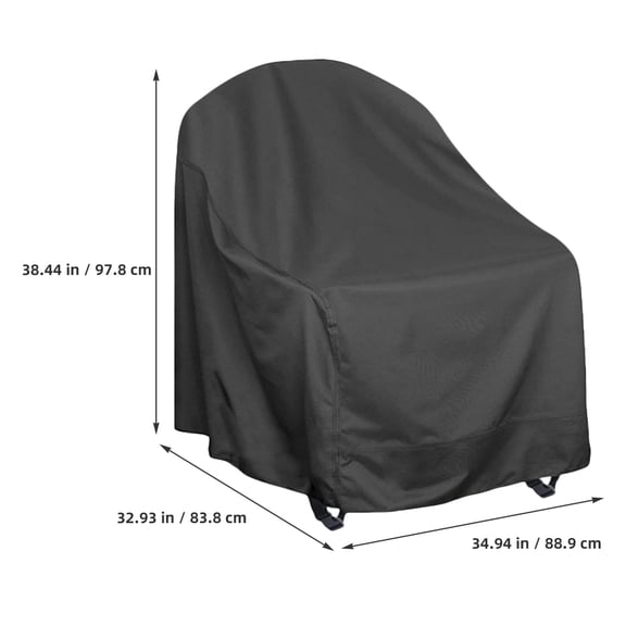 Topbathy Waterproof Patio Chair Cover in Black Oxford Fabric for Outdoor Swivel and Rocking Chairs
