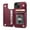Burgundy, variant on Leather Case with Flip Back Wallet For iPhone 15 Plus