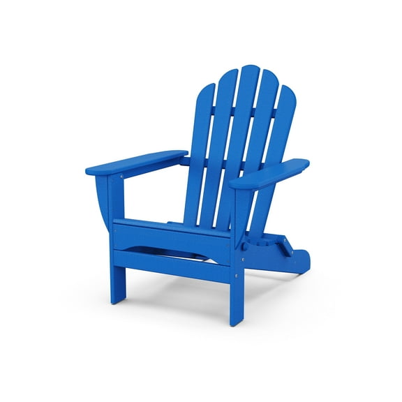 Trex Outdoors Monterey Bay Folding Outdoor Adirondack Chair in Pacific Blue