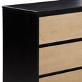thumbnail image 5 of Plank+Beam Solid Wood Scandinavian 6-Drawer Dresser with MDF, Black/Blonde, 5 of 9