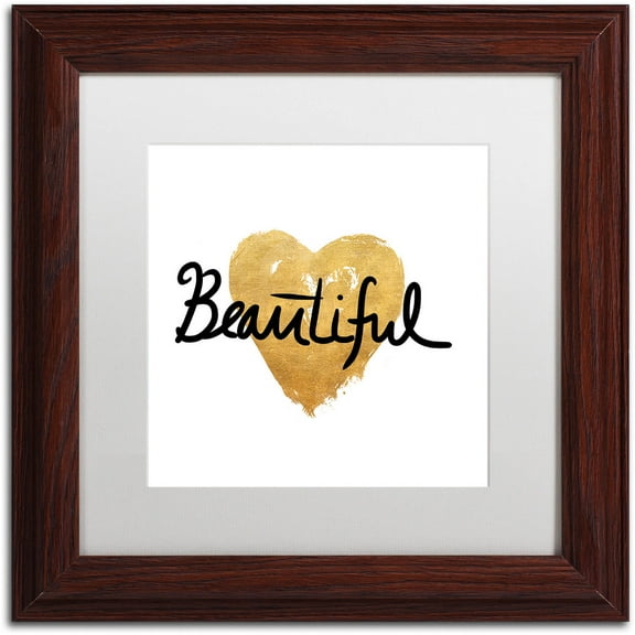 Trademark Fine Art "Beautiful On White" Canvas Art by Lisa Powell Braun, White Matte, Wood Frame