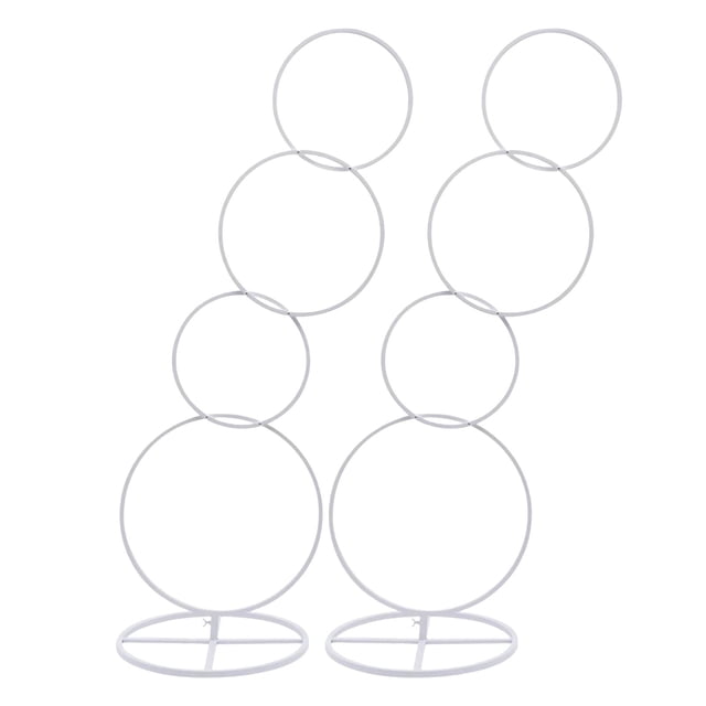 Luzkey Wedding Arch Stand Flower Arch Frame with Base Large Round Backdrop Stand for Stage Display Graduation Anniversary Decoration White 2PCS
