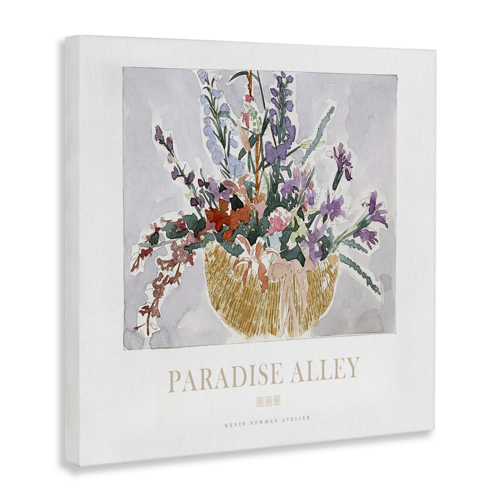 Stupell Industries Paradise Alley Basket of Flowers Canvas Wall Art, design by Jadei Graphics