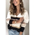 thumbnail image 3 of Pulls Décontractés Manches Longues Col Rond Couleur Patchwork Pull en Tricot Tops, 3 of 4