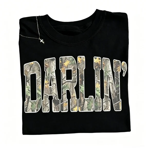 Camo Letter Western Cowgirl Graphic T-Shirt Vintage Southern Country Casual Tee