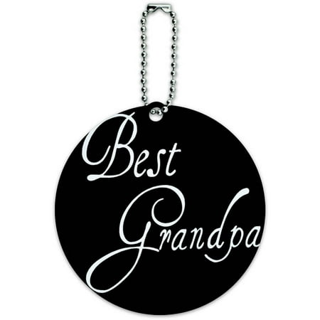 Best Grandpa Round Luggage ID Tag Card for Suitcase or (Best Nike Id Customs)