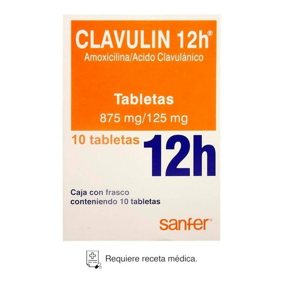 Clavulin Amoxicilina 875 mg / Ácido Clavulánico 125 mg 10 tabletas