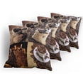 thumbnail image 5 of Ambesonne Coffee Throw Pillow Cover 4 Pack, Rustic Collage of Grains, 16", Dark Sand Brown Brown, 5 of 7