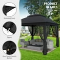 thumbnail image 5 of GAZEBETER 11' x 11' Pop up Gazebo with 4 Sidewalls Mosquito Netting-Waterproof and UV Resistant for Patios,Weddings,Black, 5 of 9