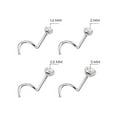 thumbnail image 4 of BodyJewelryOnline Cork Screw Nose Ring 18G 20G G23 Titanium CZ Nose Studs Nostril Piercing Jewelry, 4 of 8