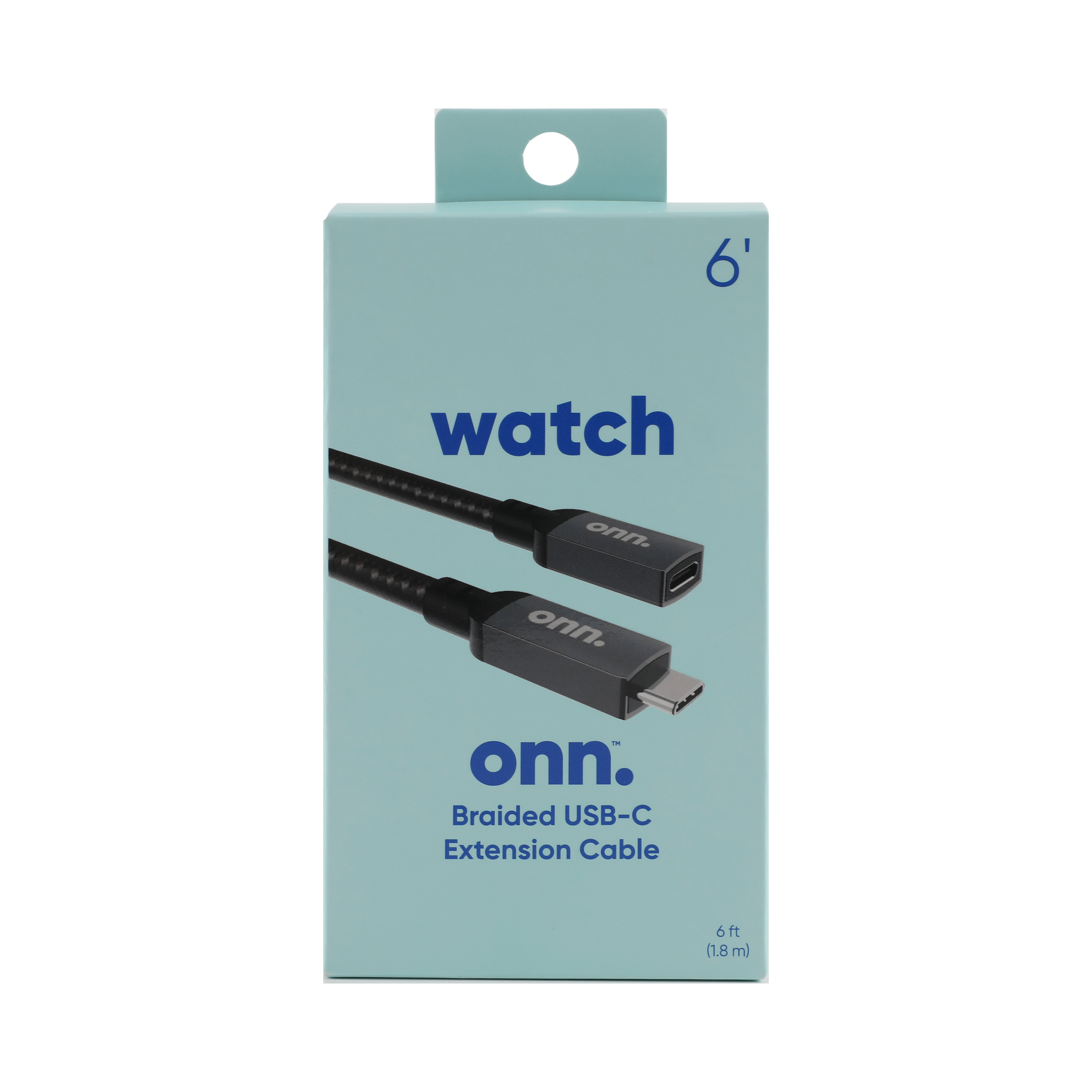 onn USB-C to USB-C Cable, 6 Feet, Nylon Braided photo 3