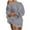 Gray, variant on Ynynloco Oversized Women Sweater Dress Off Shoulder Long Lantern Sleeve One Shoulder Ribbed Knit Dresses Solid Color Casual Pullover Mini Dress