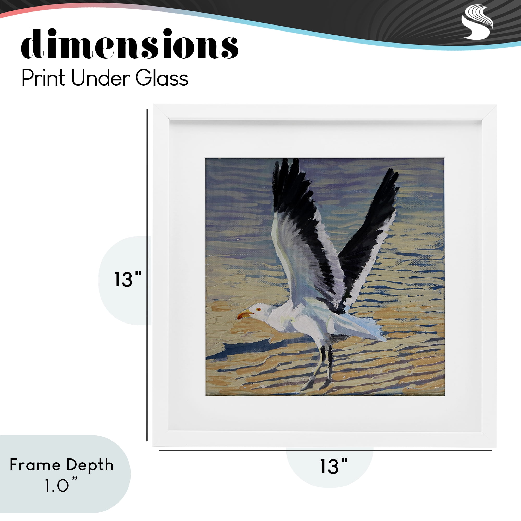 Stupell Industries Seagull Taking Flight White Framed Print Under Glass, design by Violeta Vollmer