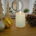thumbnail image 3 of HGTV Home Collection Georgetown Real Motion Flameless Candle With Remote, Ivory with Warm White LED Lights, Battery Powered, 10 in, 3 of 5