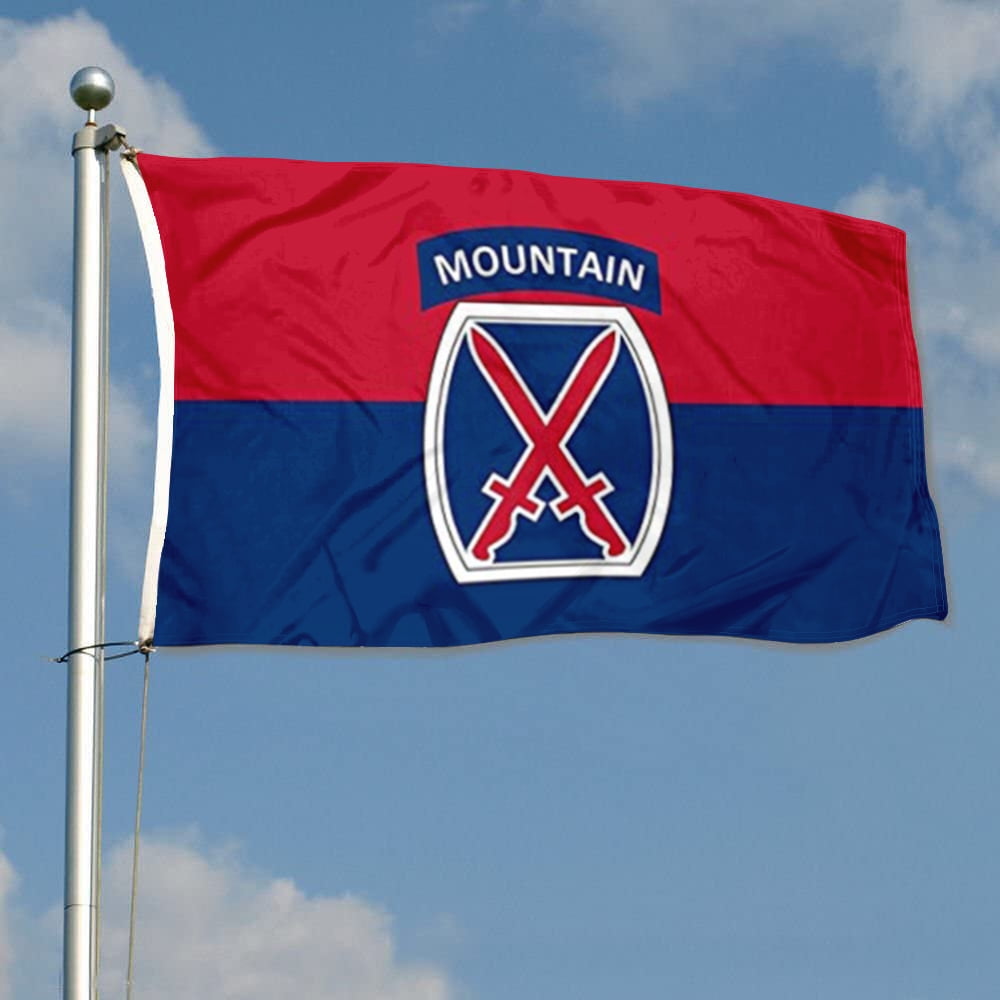 Dutern Double Sided United States Army 10th Mountain Division Flag Banner 3 Ply with Brass Grommets 3x5 Feet