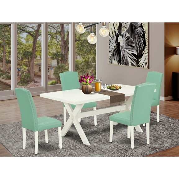 Contemporary 5-Piece Dinette Set - Dining Table with 4 Chairs - Modern Kitchen Set
