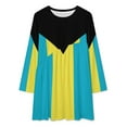 thumbnail image 2 of Flag of The Bahamas Loose Dress Evening Dress Summer Dresses for Women Luxury Dress Long Sleeved Dress, 2 of 4