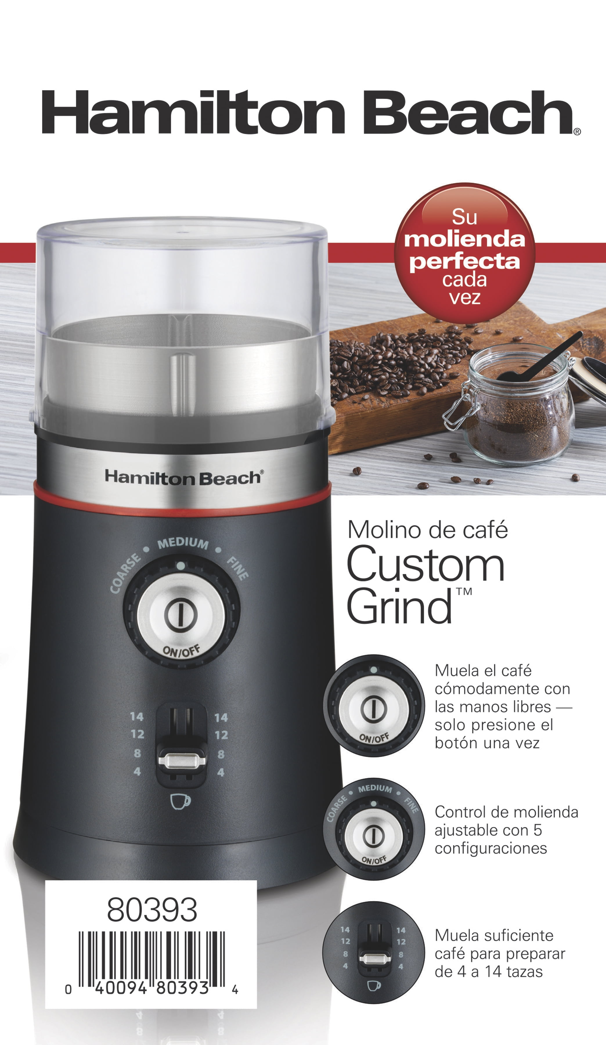 Hamilton beach custom grind coffee grinder hot sale