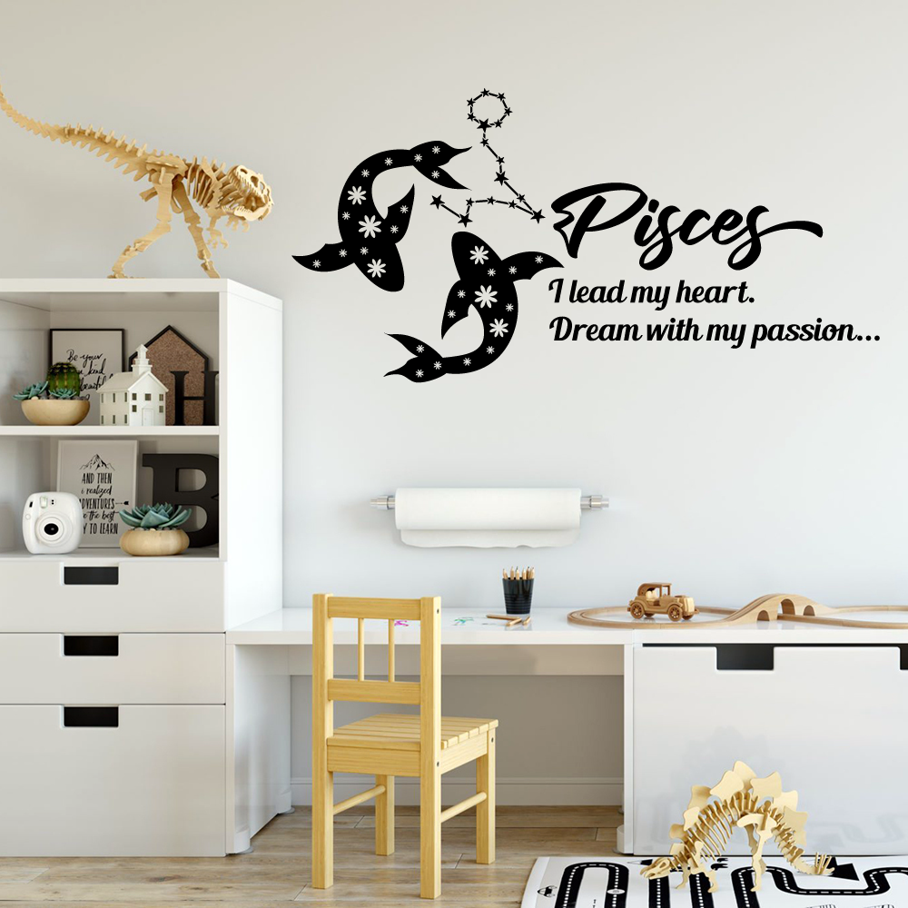 Adesivo Murale Segno Zodiacale Cancro – 40x32 Cm, Rimovibile, Turchese, Wall Sticker Per Pareti Lisce