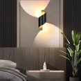 thumbnail image 4 of Aplique de pared moderno, iluminación de pared de metal, luz LED para exteriores de arriba a abajo, blanco cálido, resistente al agua, diseño de moda en espiral, eficiencia energética para uso en, 4 of 5
