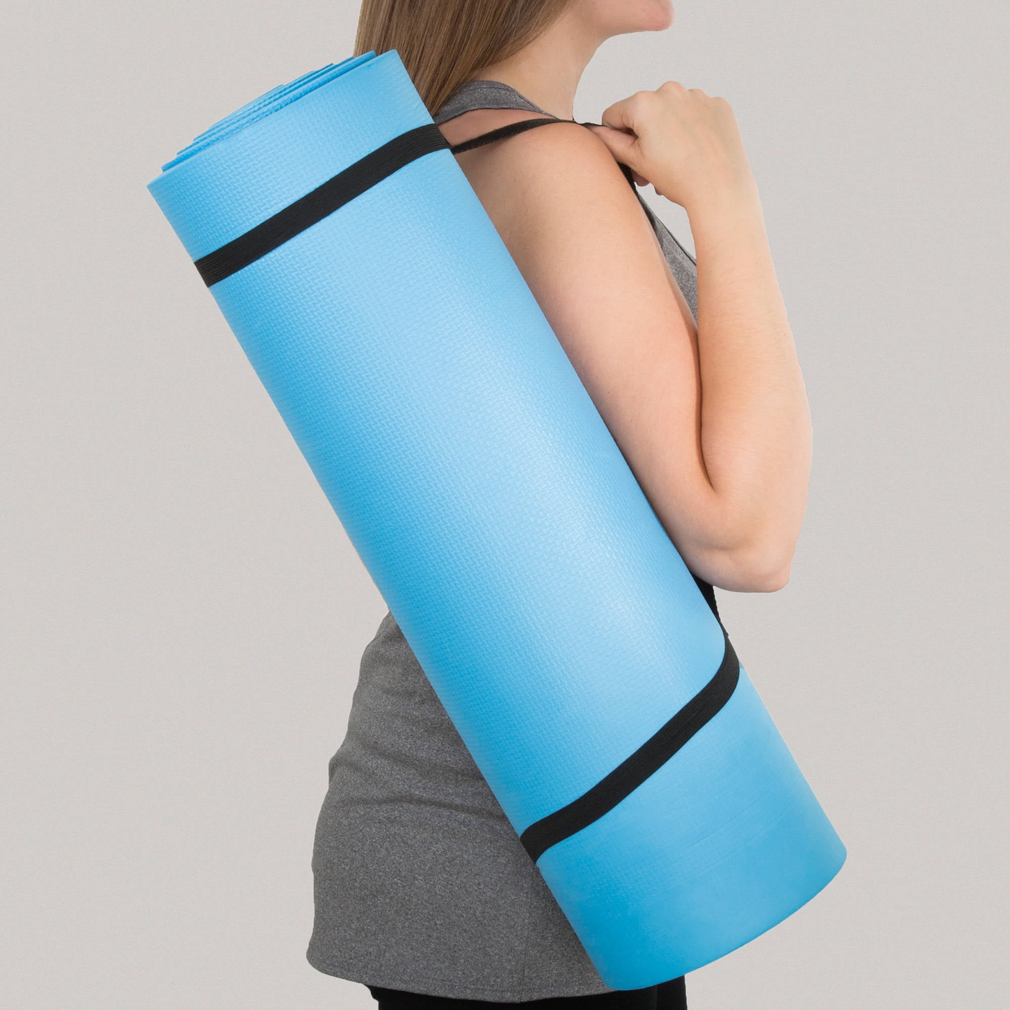 Wakeman Fitness 1/2 Extra Thick Yoga Mat, With Carrying Strap