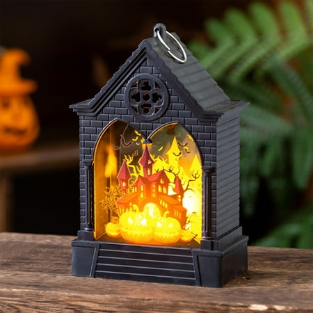 

syligr Halloween Decorations Halloween Decoration Electronic Candle Light Retro Pumpkin Witch Human Skeleton Night Light LED Lamp Halloween Decoration