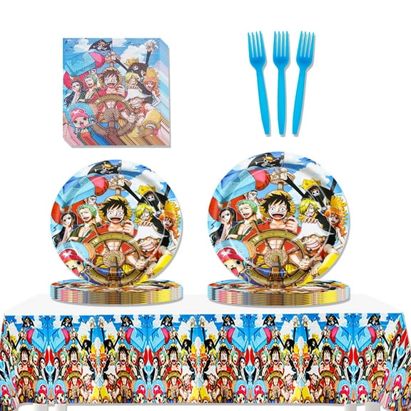 JMOCD 51Pcs Yellow One Piece Party Tableware Set, Birthday Party Supplies Decorations Set, tablecloth,Plates, Napkins,Cutlery,10 Guests