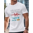 thumbnail image 3 of Camisetas para hombre "Hola Oscuridad, mi viejo amigo", de manga corta, con cuello redondo y grafiti ECG, color negro-S, 3 of 8