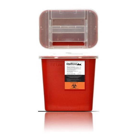 OakRidge Products 2 Gallon Size | Sharps Disposal Container | Holds hundreds of needles