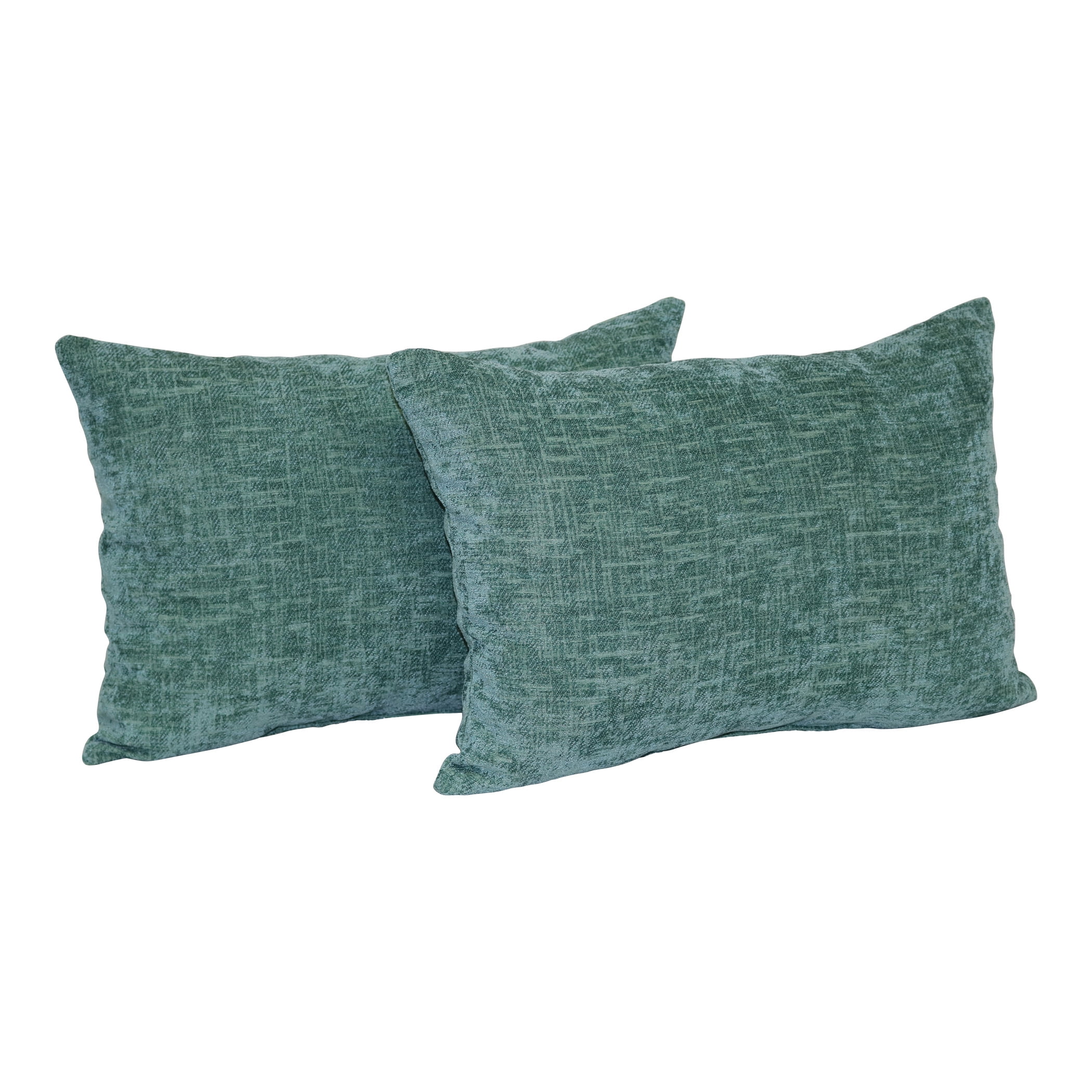 Mainstays Oblong Decorative Throw Pillow, Chenille, Green Sage, 2 Count