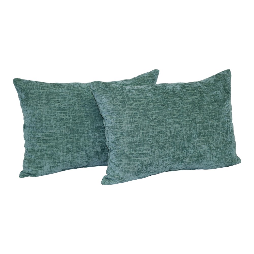 Mainstays Oblong Decorative Throw Pillow, Chenille, Green Sage, 2 Count