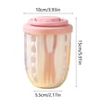 thumbnail image 3 of Vaso portátil de ensalada de frutas de doble capa con tenedor integrado, tapa sellada, diseño de drenaje y plástico apto para alimentos, de 15x10 cm para el almuerzo y uso para llevar., 3 of 6