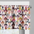 thumbnail image 3 of Ambesonne Girls Valance Pack of 2, Fashion Themed Cartoon Art, 54"X12", White Multicolor, 3 of 5