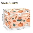 thumbnail image 5 of Yayeee Collapsible Cube Storage Bin with Lid Fabric Closet Decorative Basket with Handles, Pink Fall Coffee, 5 of 7
