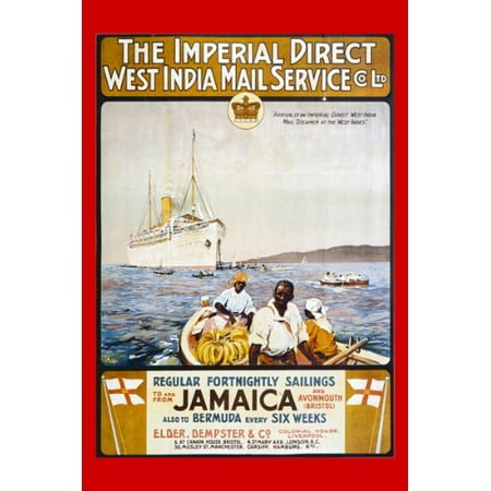 Imperial Direct West India Mail Service Ad Poster Bermuda Jamaica (Best Email Service In India)
