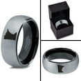 thumbnail image 4 of Tungsten Minnesota North Star State Band Ring 8mm Men Women Comfort Fit Black Dome Brushed Gray Polished, 4 of 4