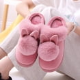 thumbnail image 5 of Eoperou 1 Pair Candy Color Anti-skid Cotton Slippers Thick Bottom Women Slip-on Hare Ear Flat House Slippers for Daily Life, 5 of 8