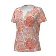 thumbnail image 2 of Naloa Corals Print T-Shirts Short Sleeve V Neck Tees for Women Fashion Tops Trendy Lightweight Soft Casual Summer Outfits Clothes, 2 of 5