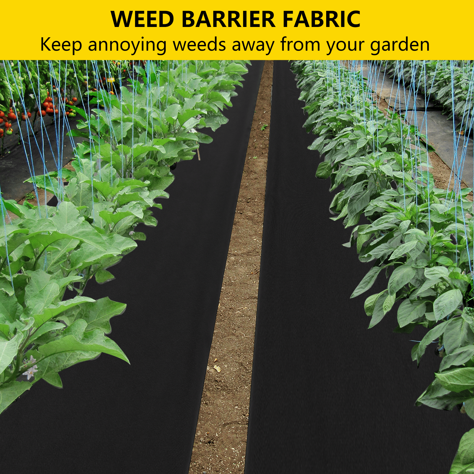 6ft x300ft Weed Barrier Landscape Fabric, Premium Non-Woven 1.8oz Ground Cover Weed Block Gardening Mat, Easy Setup & Superior Weed Control, for Weed Block, Ground Cover, Erosion Control