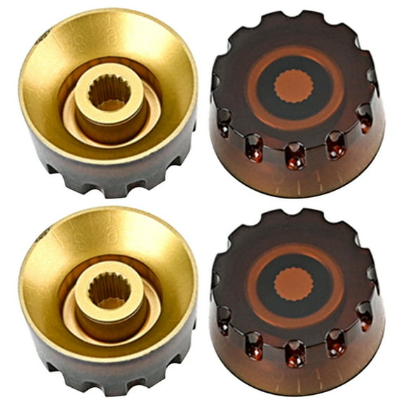 unbranded 4 Pcs Guitar Knob Chrome Knobs Bone Nut Electric Guitars Acoustic Instruments Coffee