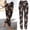 Orange, variant on Women High Waist Printing Easy Trousers Long Pants Boho Beach Pockets Pants Waist Printing Boho Women Easy Pockets High Pants Beach Trousers Pants Long Pants